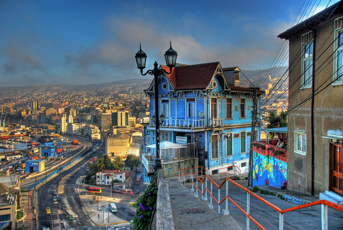 Panoramic view of Valparaiso from Playa Ancha hill